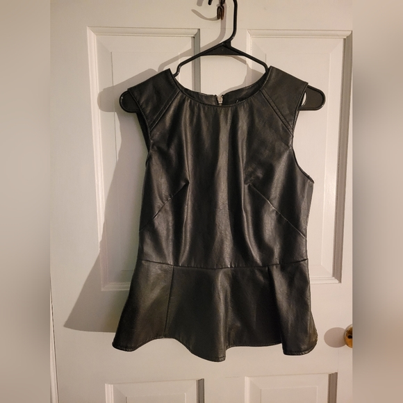 Fauc Leather Peplum Top - Picture 6 of 6